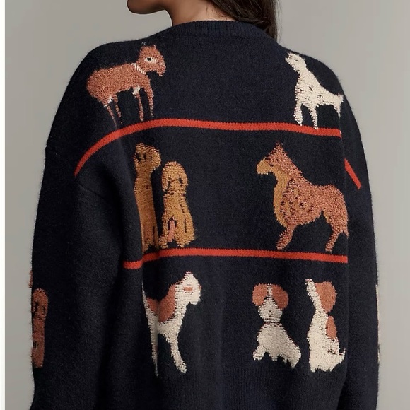 Maeve Dogs Tie-Front Cardigan Sweater - Picture 2 of 2